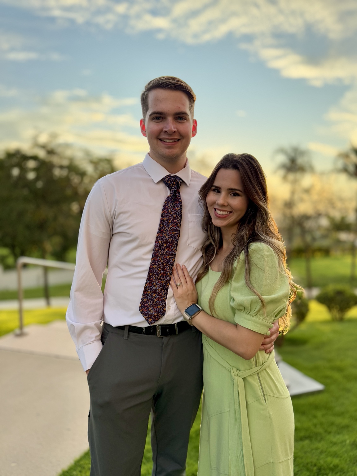 Stumbl founder Chad Richards standing outdoors with his wife, Alicia